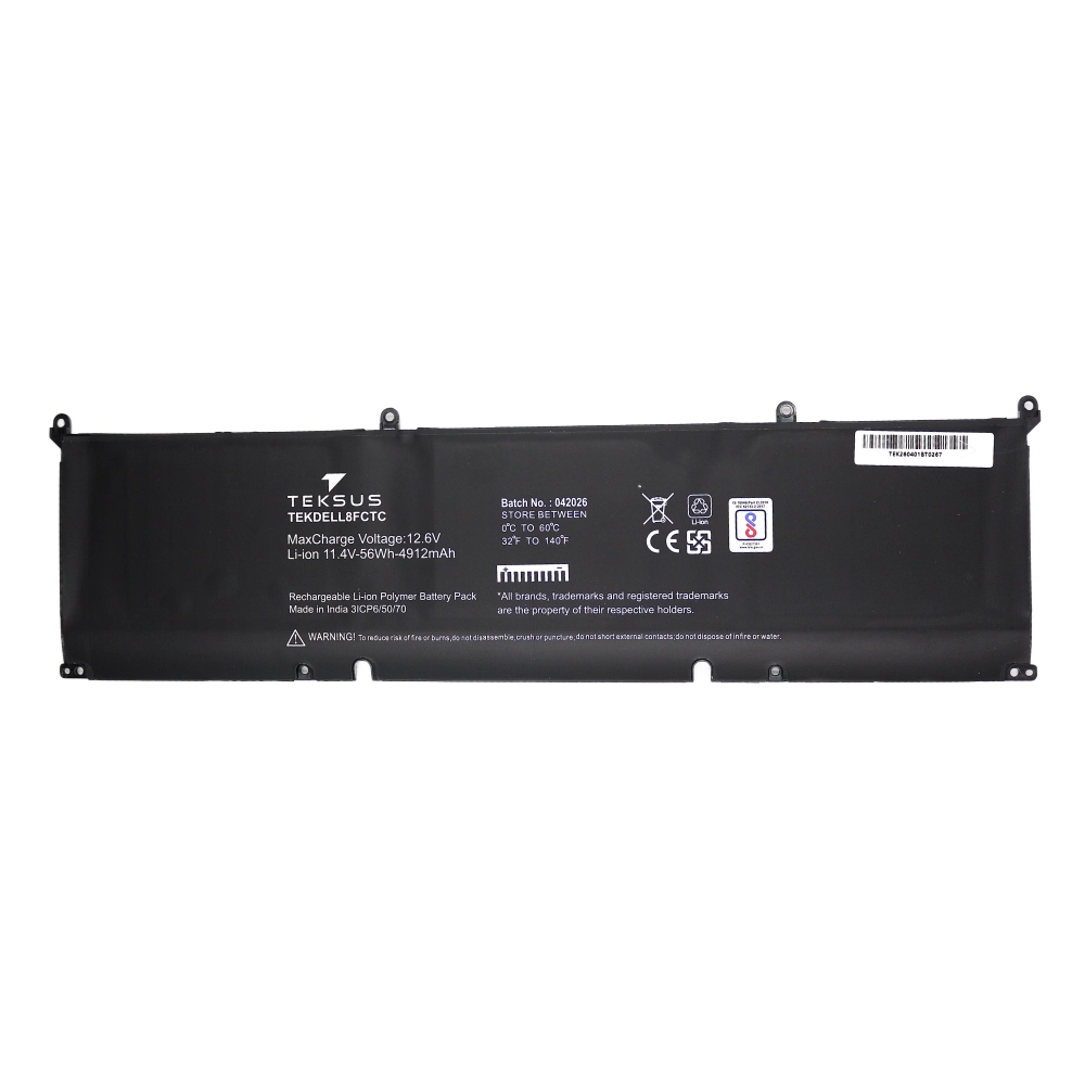 Teksus Laptop Battery Compatible For Dell XPS 15 9500 | 8FCTC 3C view 2